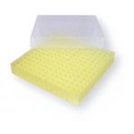 B30, Storage box in Polypropylene, 130 x 130 x 30 mm, with 14 x 14 grid, for 196 Microtubes 0.2 ML (bulk or strip), Color: Natural, 1 Box
