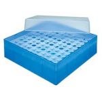 B51Y,  Storage box in Polypropylene, 130 x 130 x 50mm, with 10 x 10 grid, for 100 Microtubes 0.5 ML (bulk or strip), Color: Yellow, 1 Box
