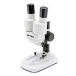 STX,  Binocular stereomicroscope, 20x, Fixed head, vertical, LED incident light with slot for 2 AA batteries (batteries not included)