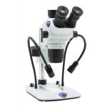 SZO-6,  Binocular stereozoom microscope, 6.7x...45x pillar stand, transmitted & incident ( 2 arms ) light, multiplug