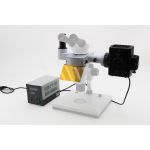 SZP-FL,  Fluorescence attachment for SZP stereomicroscopes, with 100W HBO high-pressure mercury vapor bulb illumination, with GFP-B & GFP-L filterset and trinocular output port