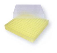 B30Y, Storage box in Polypropylene, 130 x 130 x 30 mm, with 14 x 14 grid, for 196 Microtubes 0.2 ML (bulk or strip), Color: Yellow, 1 Box