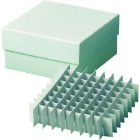 PL81,  Cardboard µCryobox  water resistant, 130 x 130 x 35 mm with 10 x 10 grid divider, for 0.2 ml microtubes, 1 box