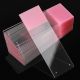 71883-94,     WHITE GLASS SLIDE, CHARGED, 90 DEGREE GROUND EDGE , PINK FROSTED, 1440/CS